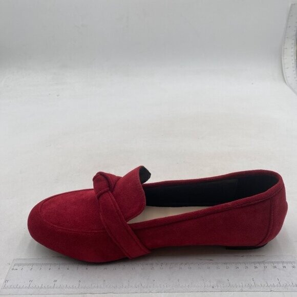 FYS Women Round Toe Flats Knotted Loafer Flats Comfortable Slip On Ballet Red - Picture 2 of 8